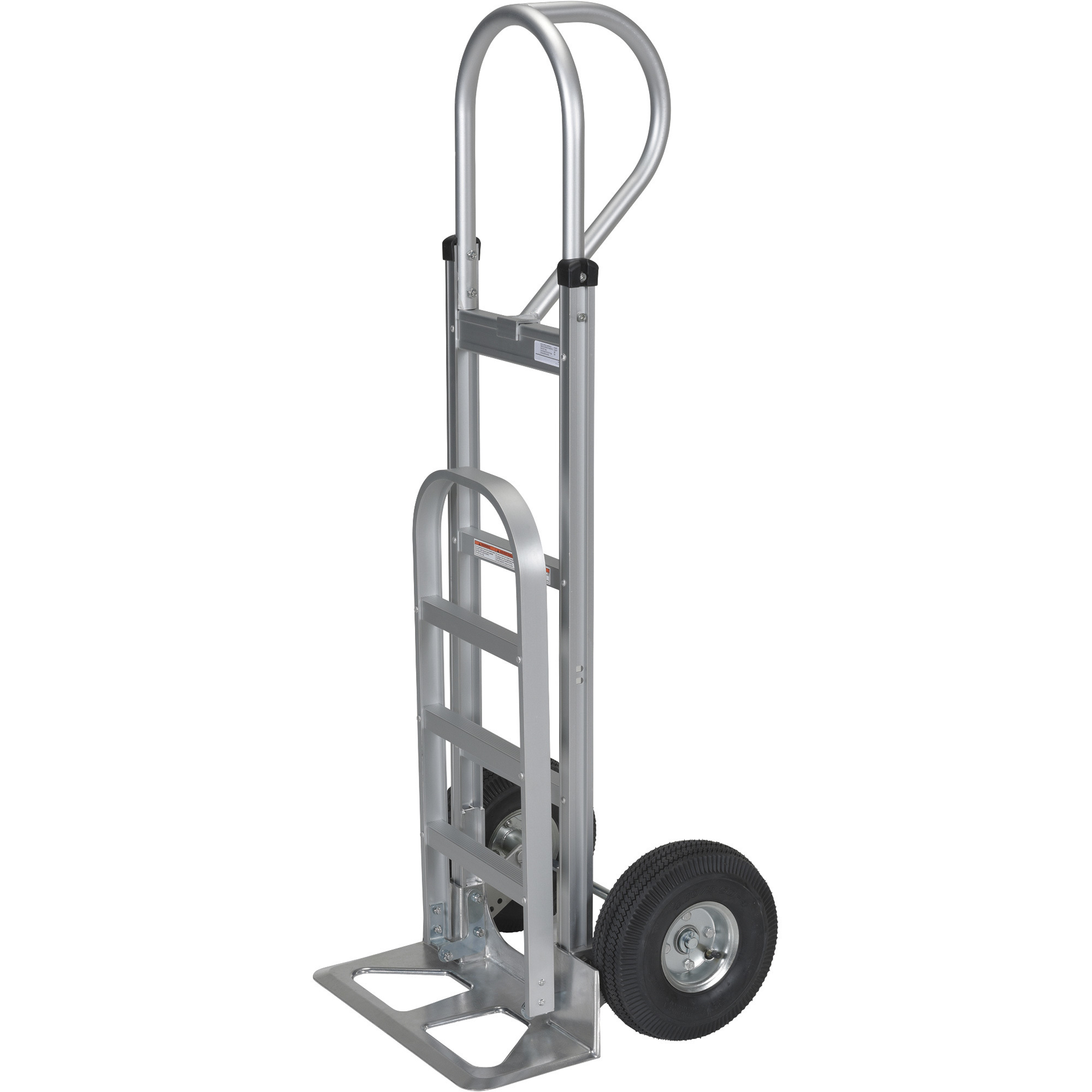 Vestil Aluminum P Handle Truck - 200-Lb. Capacity, 10in. x 2in. Hard-Rubber Wheels, Model# APHT-500A-HR